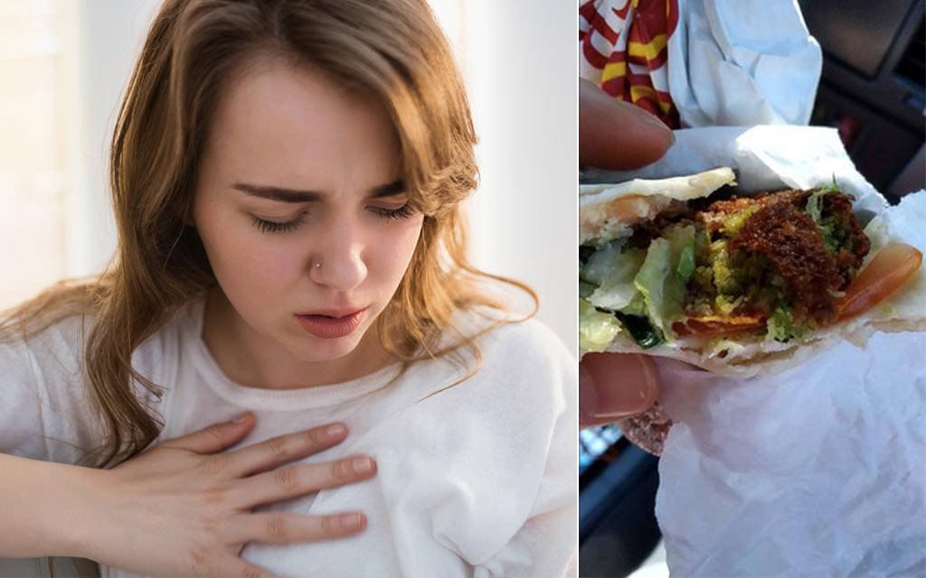 This Is It Says Woman With Random Stabbing Pain In Chest After Eating Falafel Wrap In 4 Minutes The Betoota Advocate
